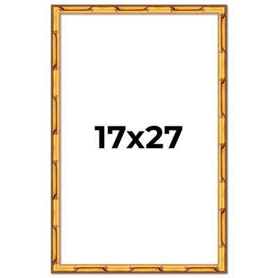 17x27 Frame Gold Bamboo Picture Frame Modern Photo Frame Includes UV Acrylic Shatter Guard Front Acid Free Foam Backing Board
