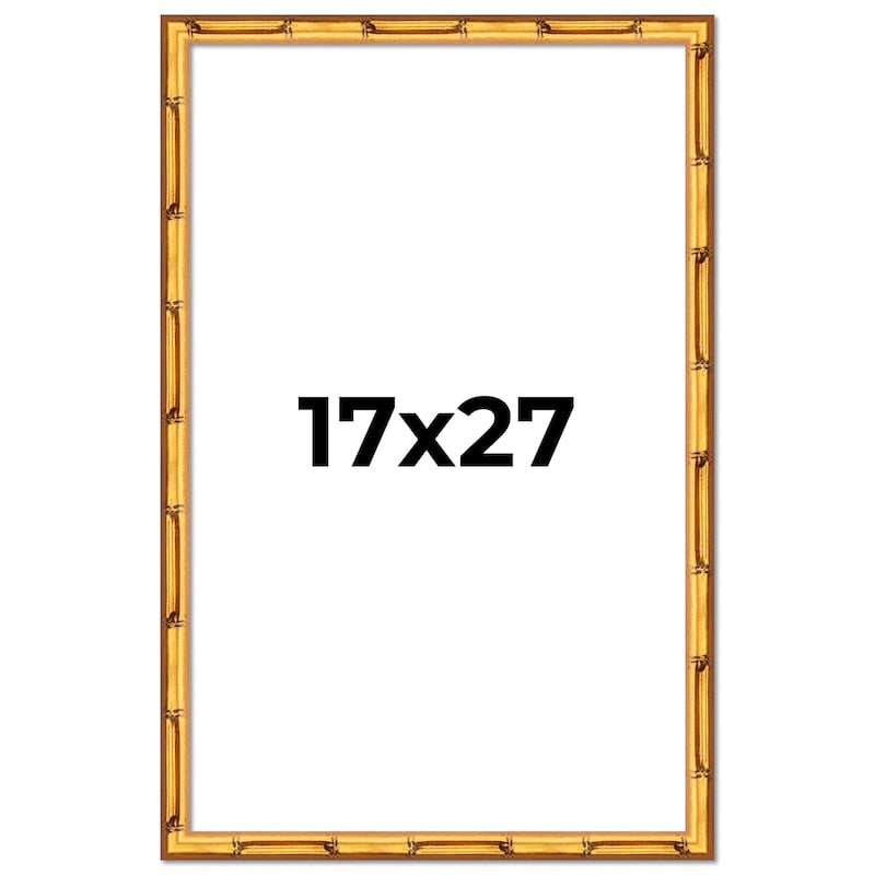 17x27 Frame Gold Bamboo Solid Wood Picture Frame | 1 Inch Moulding