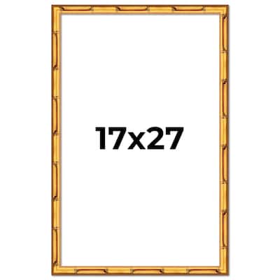 17x27 Frame Gold Bamboo Solid Wood Picture Frame | 1 Inch Moulding