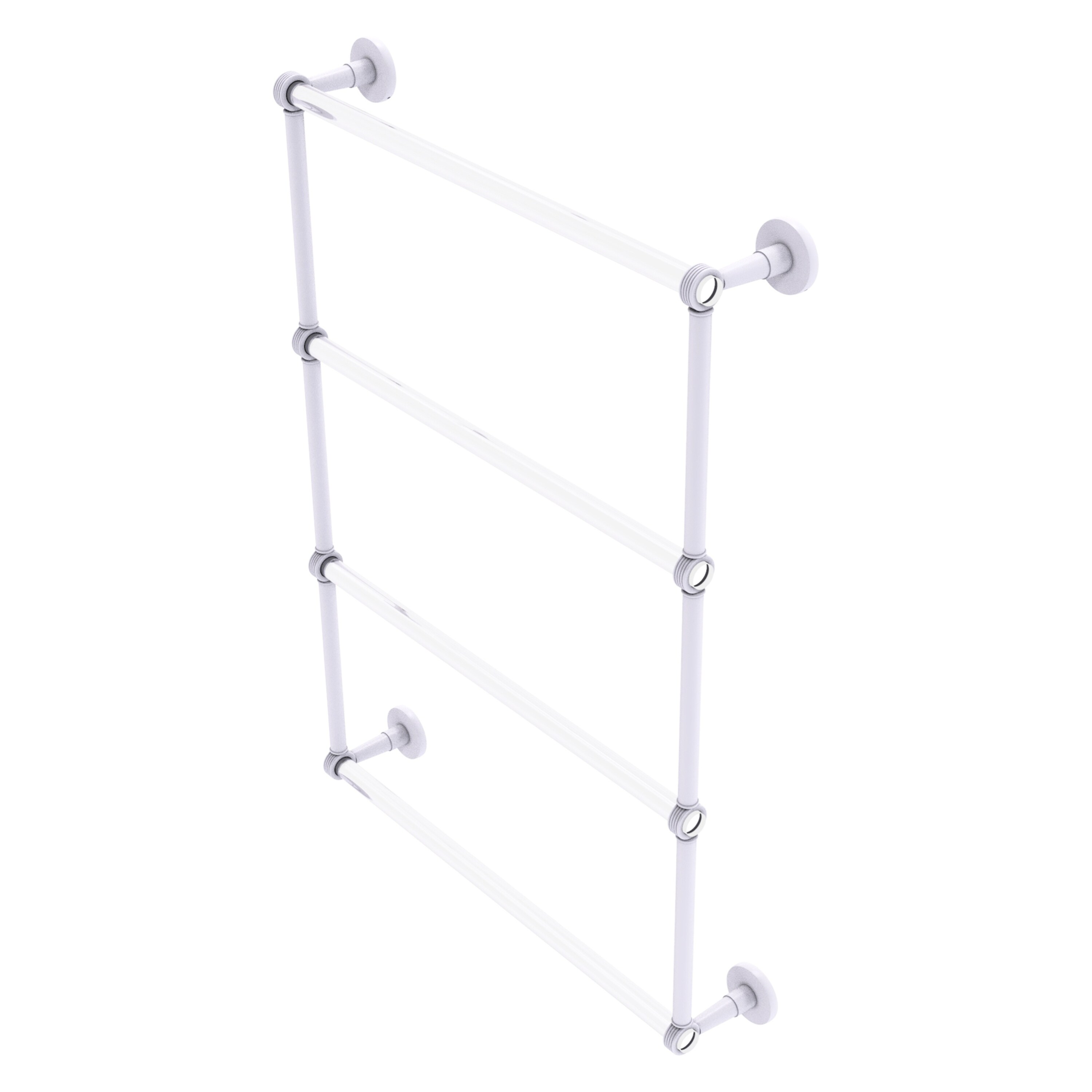 Allied Brass Clearview Collection 4 Tier 24 Inch Ladder Towel Bar with Grooved Accents