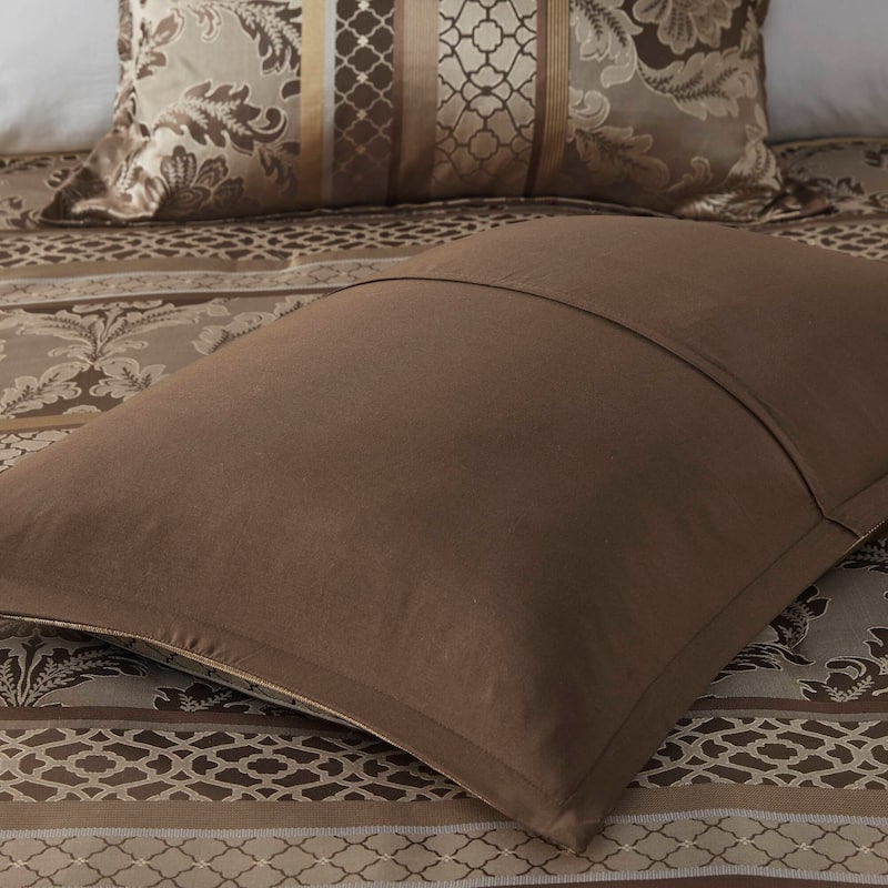 Madison Park Bellagio Brown Gold 7-piece Jacquard Comforter Set