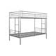 preview thumbnail 8 of 13, Silver Twin over Twin Metal Bunk Bed with Safety Guardrail