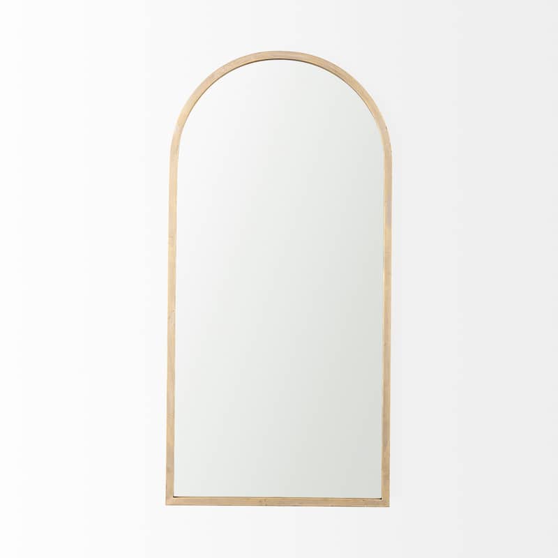 Giovanna Gold Metal Frame Ogee Arch Rectangular Wall Mirror (49" x 24")