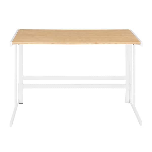 slide 2 of 10, Roman Industrial Office Desk White/Natural