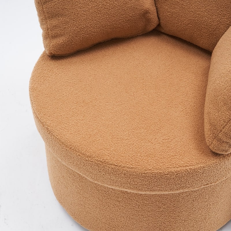 Swivel And Storage Chair With Back Cushion For Living Room