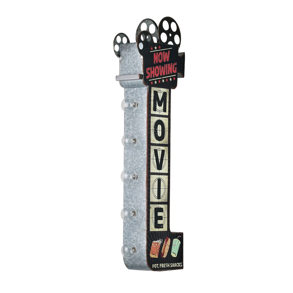 Metal LED MOVIE Marquee Wall Sign - 25" x 6" x 3"