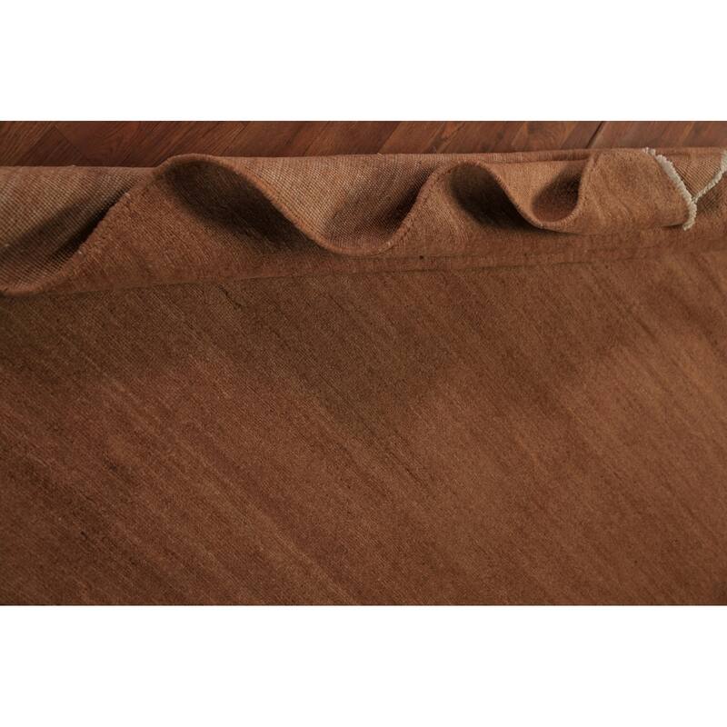 Brown Gabbeh Modern Area Rug Hand-Knotted Wool Carpet - 4'11" x 6'6"