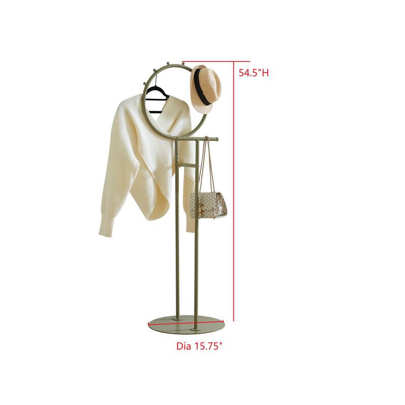 Cheska Metal 6-Hook Circular Frame Valet Stand