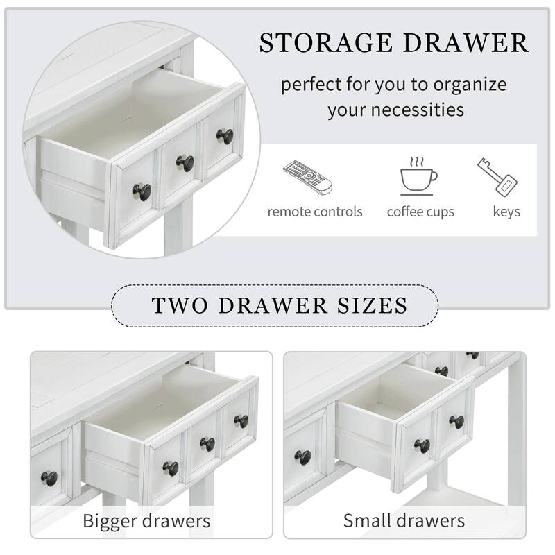 Multi-drawer entry console table
