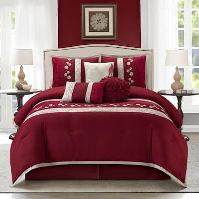Nanshing Stella Wine 7-piece Bedding Comforter Set