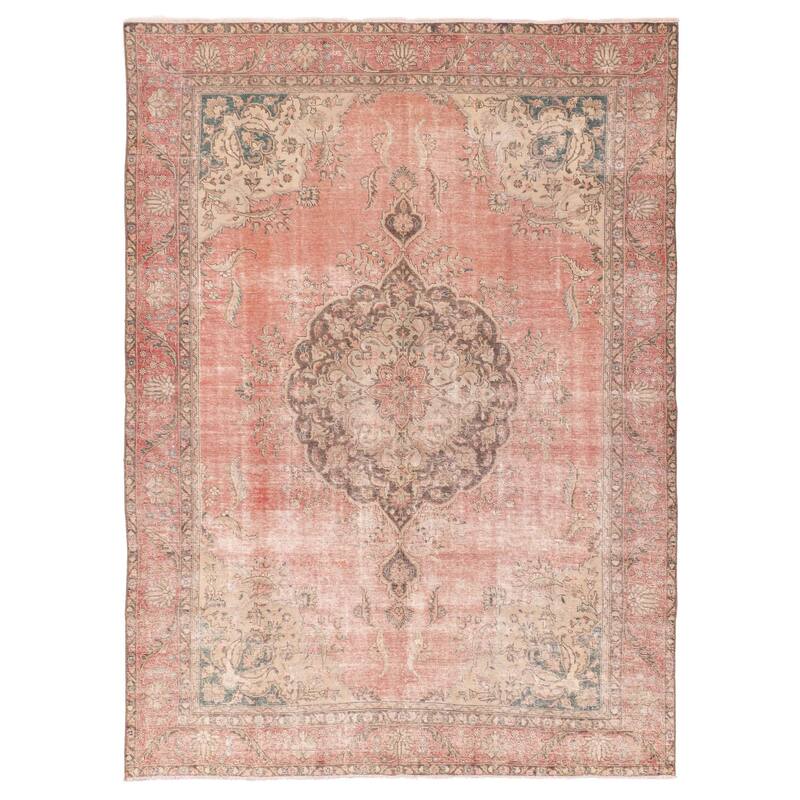 ECARPETGALLERY Hand-knotted Antalya Vintage Light Red Wool Rug - 8'11 x 12'3
