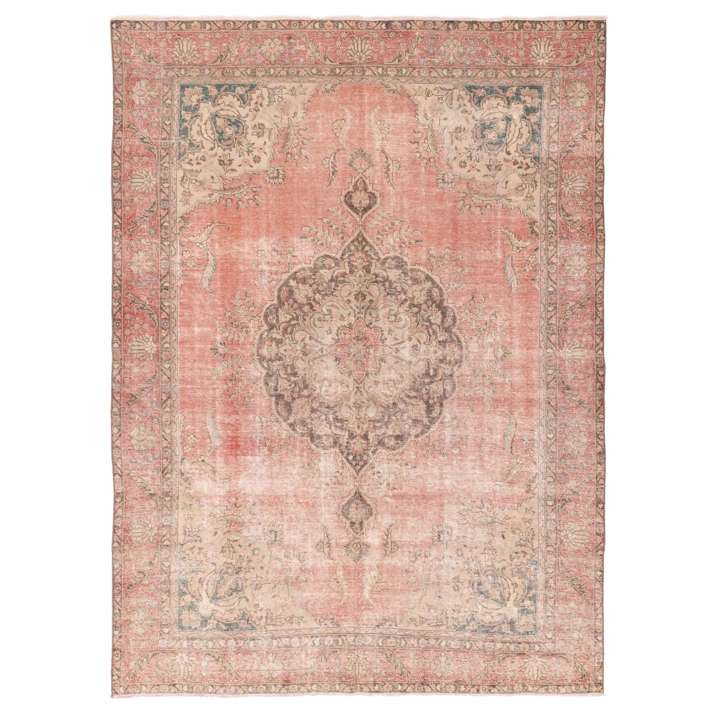 ECARPETGALLERY Hand-knotted Antalya Vintage Light Red Wool Rug - 8'11 x 12'3