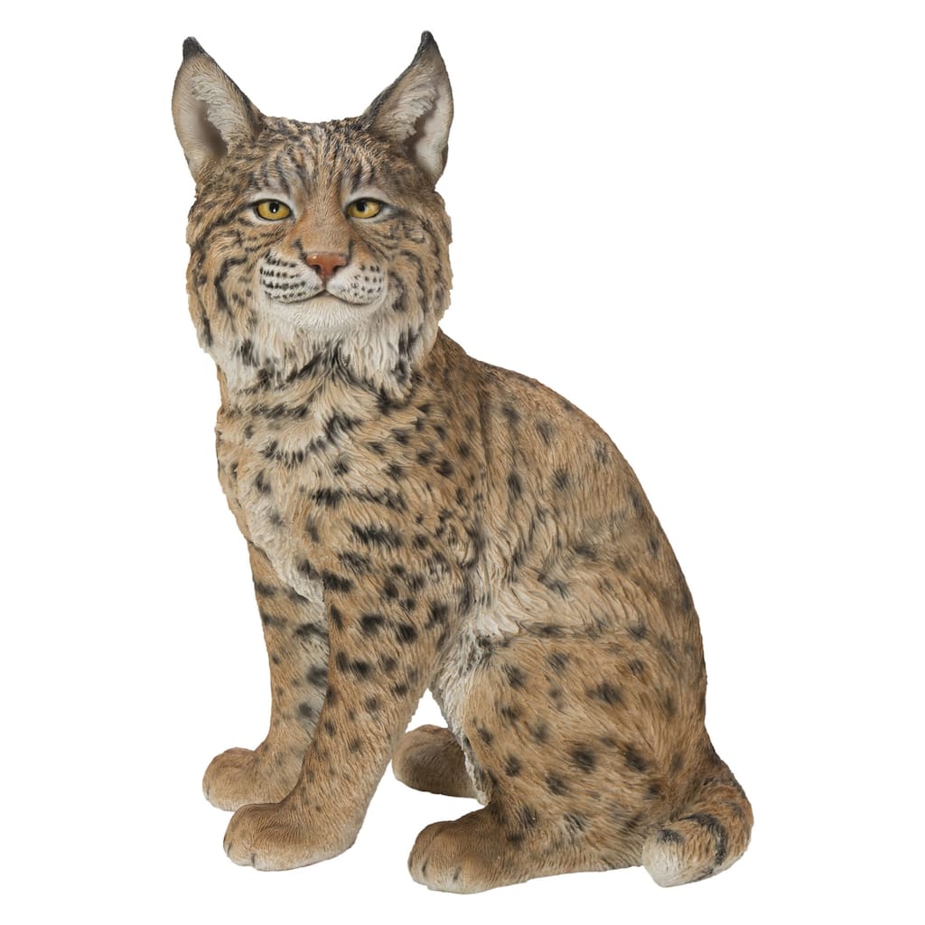 20" Sitting Bobcat Outdoor Garden Statue