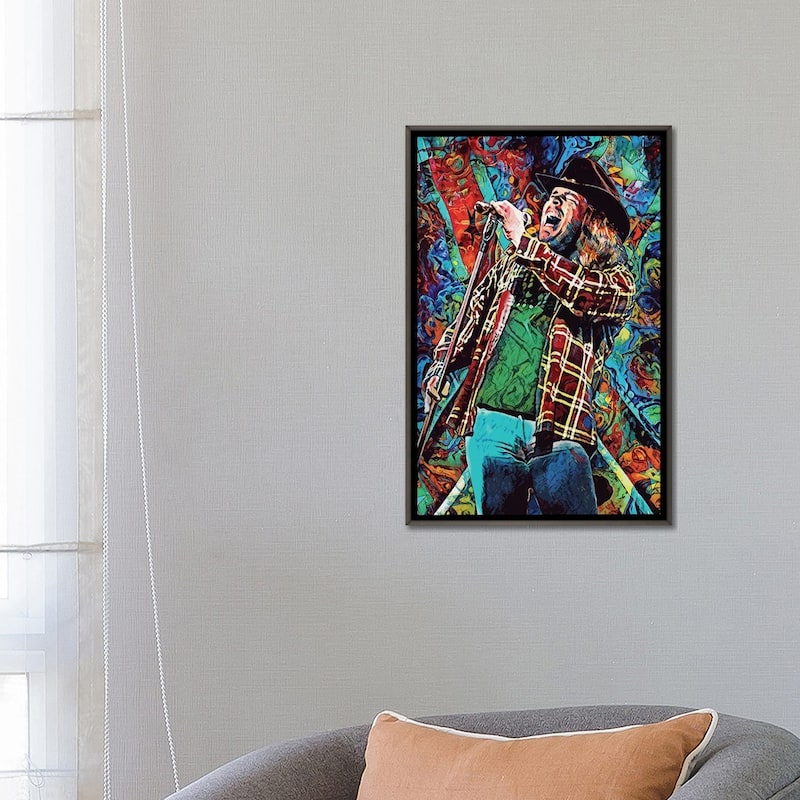 iCanvas "Ronnie Van Zant - Lynyrd Skynyrd "Free Bird"" by Rockchromatic Framed