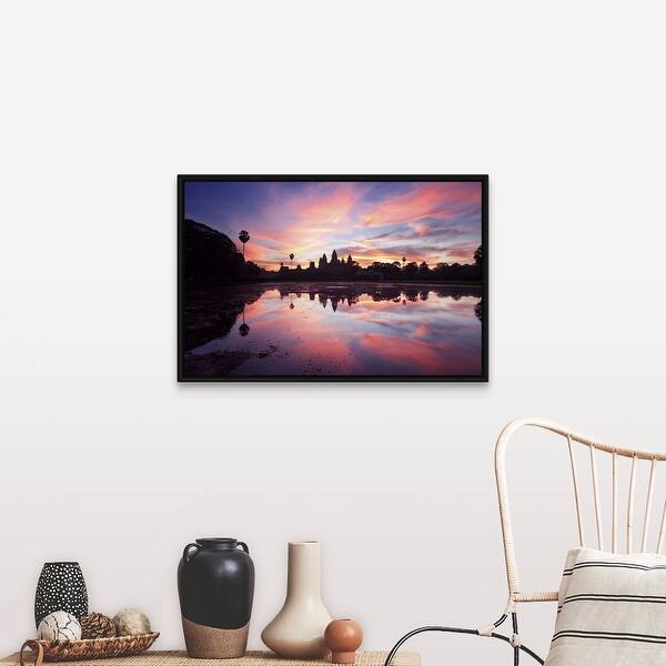 Shop Surise At Angkor Wat Black Float Frame Canvas Art Free