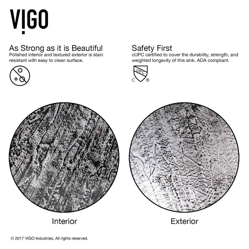 VIGO Giovanni 17"L x 17"W x 6"H Glass Round Vessel Bathroom Sink