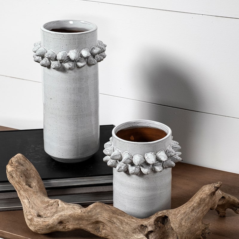 Farmhampton Gray Spoked Ceramic Vase (Small)
