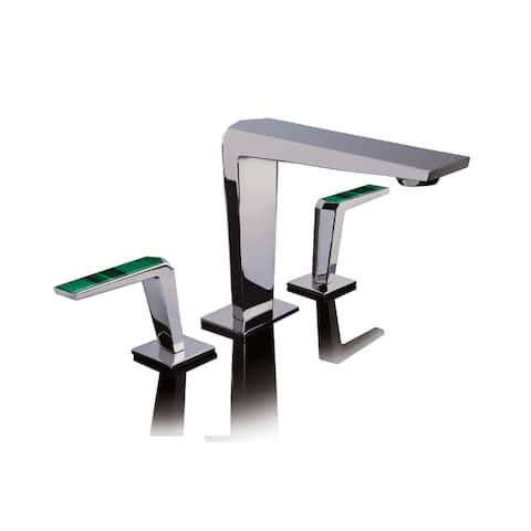 Altmans Limited Widespread Lavatory Set Malachite Polished Chrome