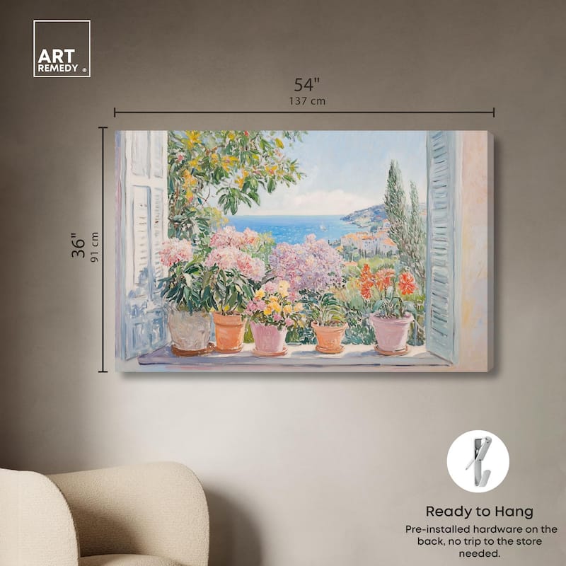 Mediterranean Blooms Canvas by Art Remedy, Gallery Wrapped