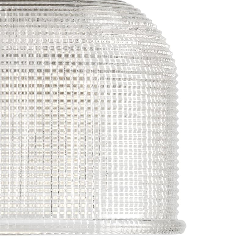 Archie Collection Three-Light Polished Chrome Clear Double Prismatic Glass Coastal Bath Vanity Light - 8.75" x 26.25" x 7.25"