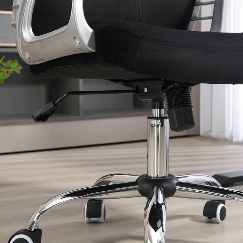 Vinsetto Home Office Chair, Computer Chair, Button Tufted Desk Chair with Swivel Wheels, Adjustable Height, and Tilt Function