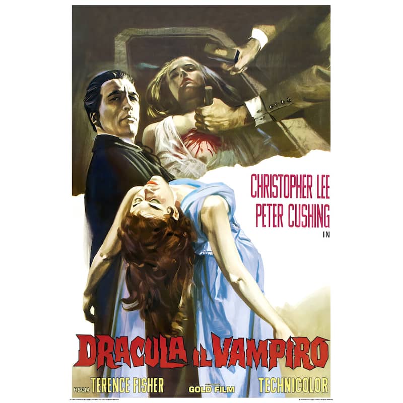 Hammer Films - Dracula di Vampiro Art Poster - 24 x 36 Inch