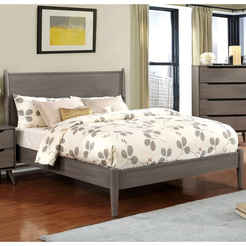 Bodo Mid-Century Modern Grey Wood 3-Piece Platform Bedroom Set by Carson Carrington