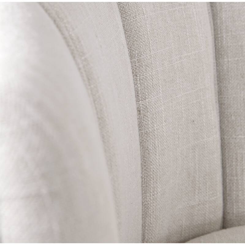 33" Janie Tan Tufted Barrel Back Accent Chair with Tapered Legs