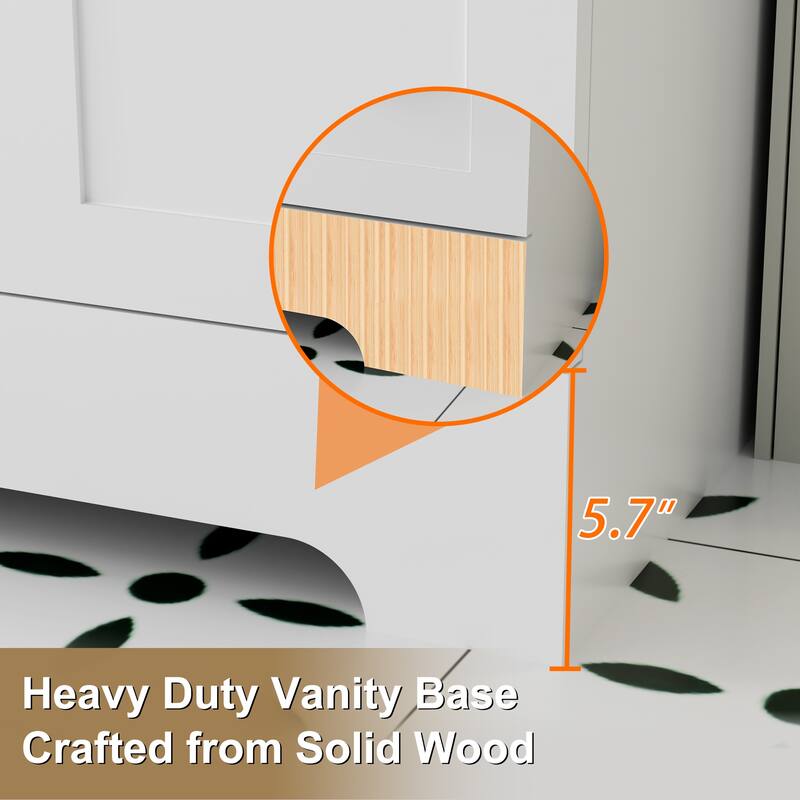 Wavy Line 30"/36"/48" Bathroom Vanity Set with Sink & Faucet