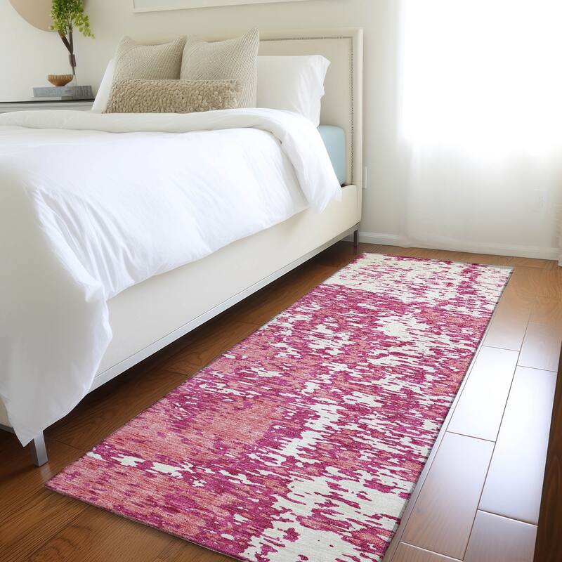 Premium Washable Super Soft Abstract Pixels Mayfield Rug - Blush - 2'3" x 7'6"
