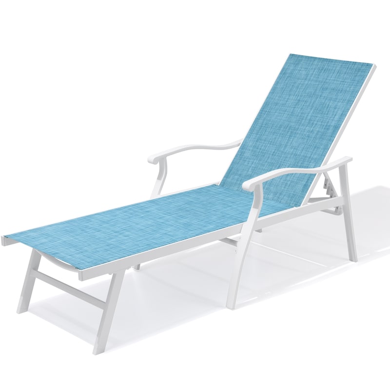 VredHom Outdoor Aluminum Adjustable Chaise Lounge Chairs - 76.18" L ×21.1" W ×13.8" H
