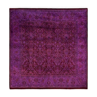 Overdyed One-of-a-Kind Hand-Knotted Area Rug - Purple - 6' 0" x 6' 2"