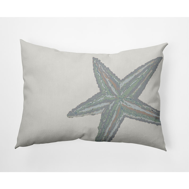 Large Starfish Nautical Decorative Indoor Pillow - Pretty Grey - 14" x 20"