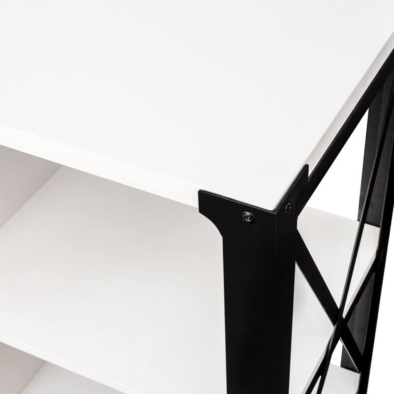 GDF Studio - Aishley Industrial Farmhouse 70.87" Wide TV Stand with Metal Frame and Open Storage Shelves