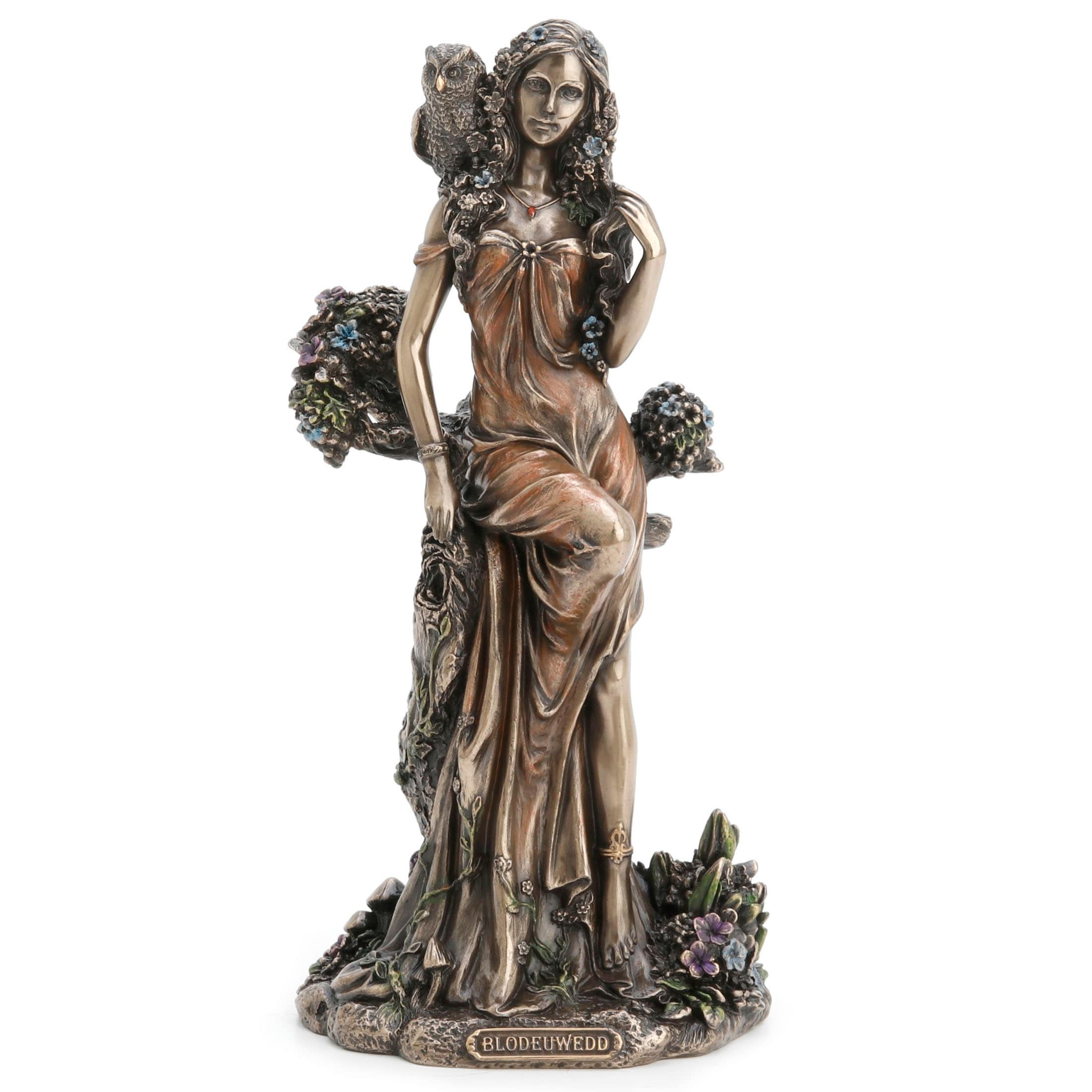 8.46 in H Blodeuwedd Celtic Goddess of Spring and Flowers Poly Resin