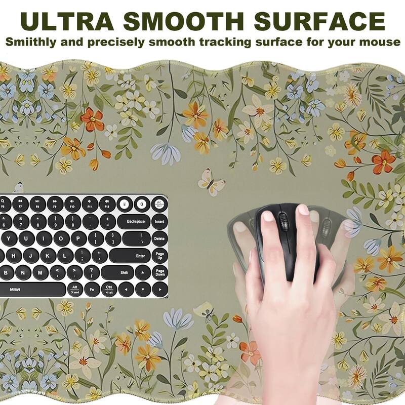 4Pcs Floral Ergonomic Desk Pad Set Flower Mat Desk Decor For Keyboard Laptop Computer