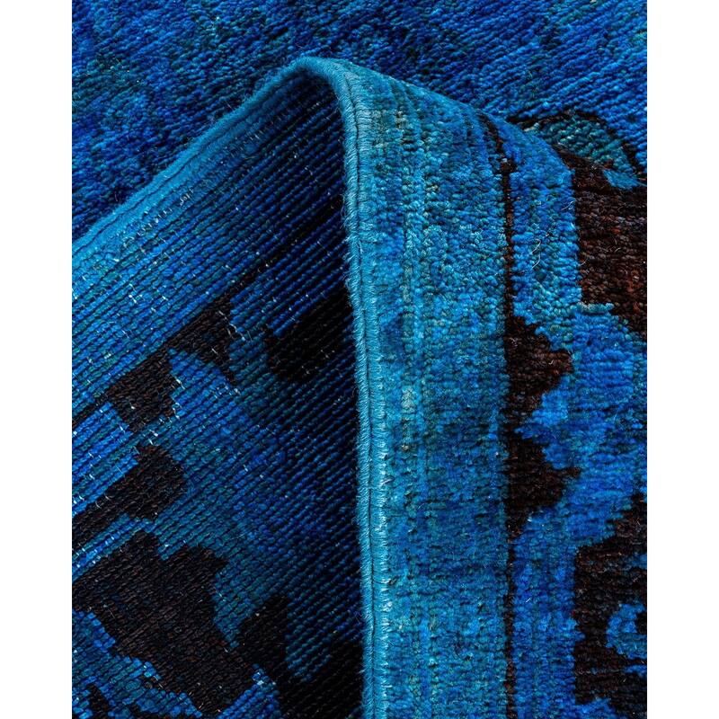 Contemporary Overdyed Wool Hand Knotted Runner - 3' 1" x 15' 5"