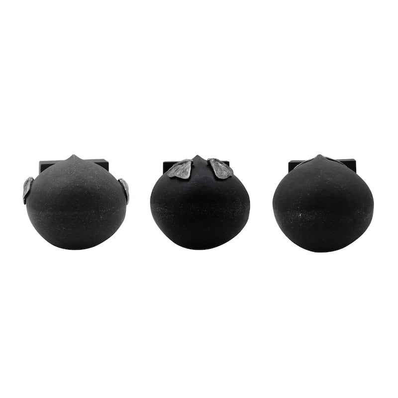 Resin Modern Sculptures with Butterfly Decorative Art (Set of 3) - 6" x 6" x 13"