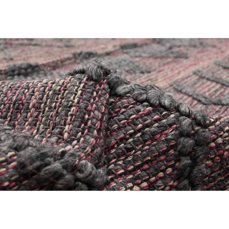 ECARPETGALLERY Braid weave Sienna Grey Wool Rug - 6'1 x 9'5