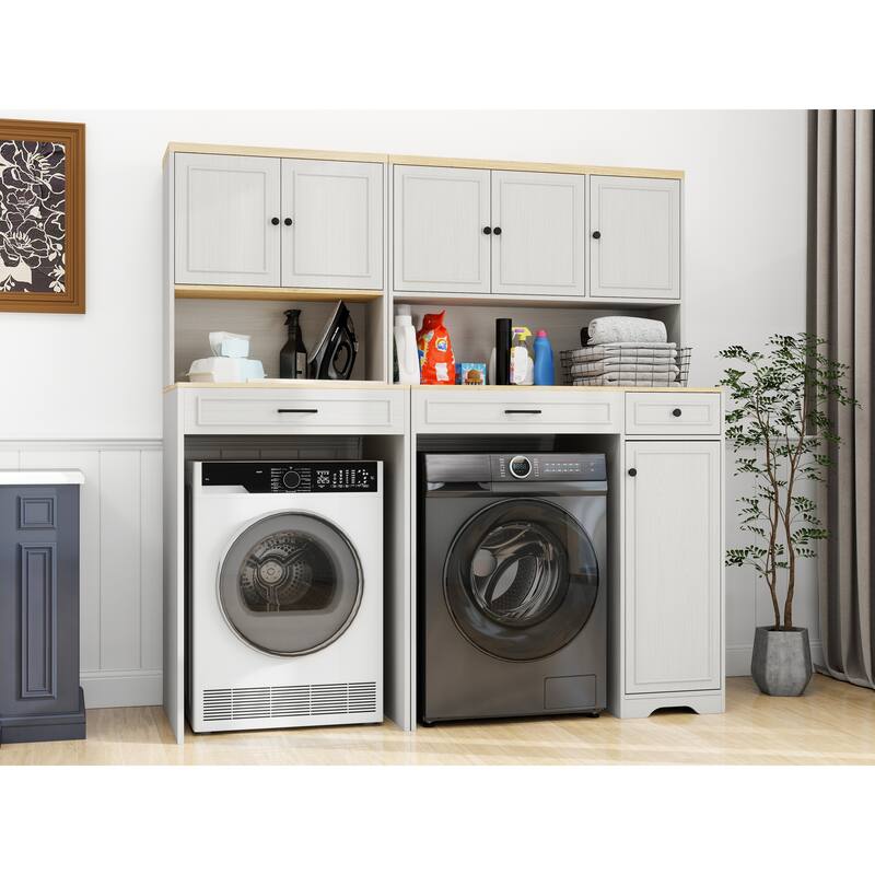 Anmytek Space Saving Storage Cabinet Laundry Washer Pedestal Kitchen Appliance Organizer