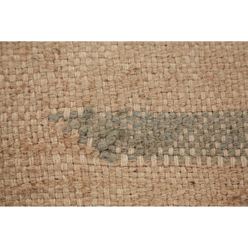 Hand Woven Oriental 100% Jute Carpet Southwestern Modern Beige & Ivories Kilim Area Rug - 11' 8'' X 9' 3''