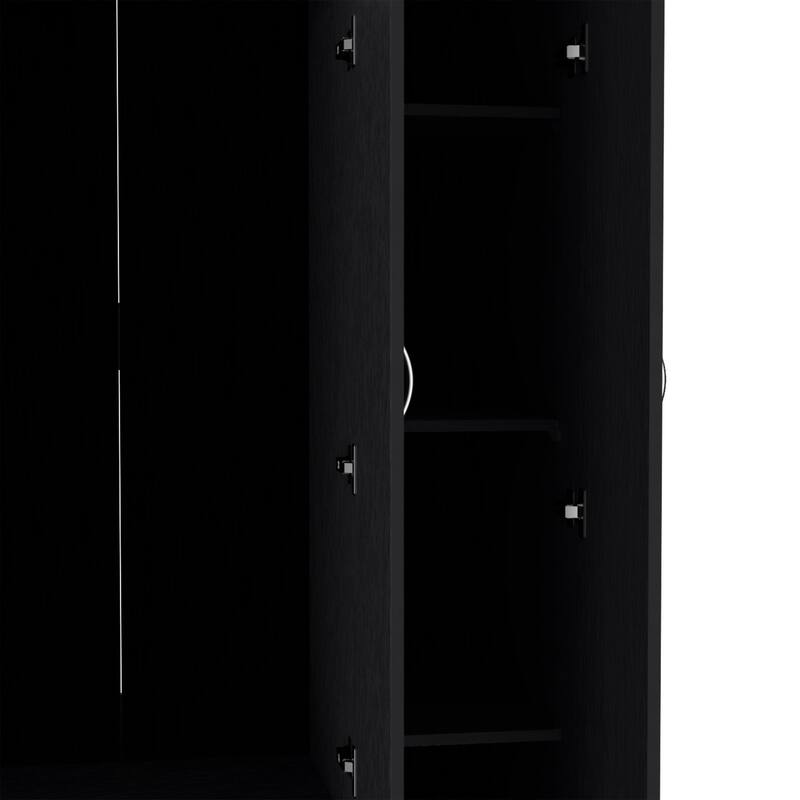 Augusta 3-Door Wardrobe with Hanging Rod White
