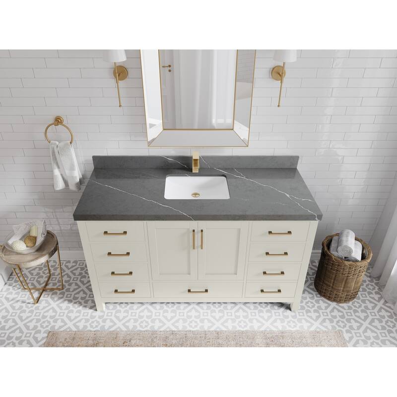 Willow Collections 60 in. W x 22 in. D Malibu Single Sink Bathroom Vanity with Countertop