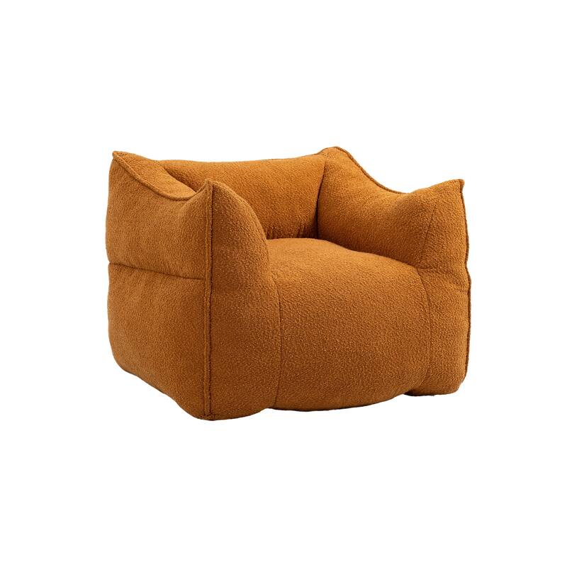 GDFStudio - COOLMORE Boucle Bean Bag Chair with Memory Foam Filling for Ultimate Comfort