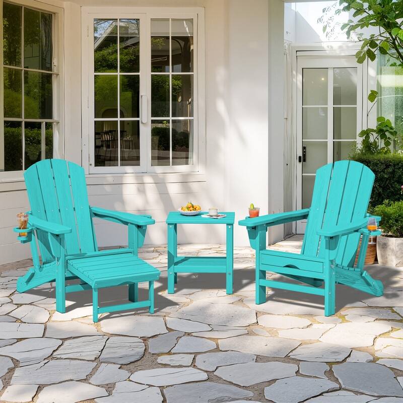 Folding Outdoor Chair with 3-Position Reclining Backrest & Telescoping Footrest