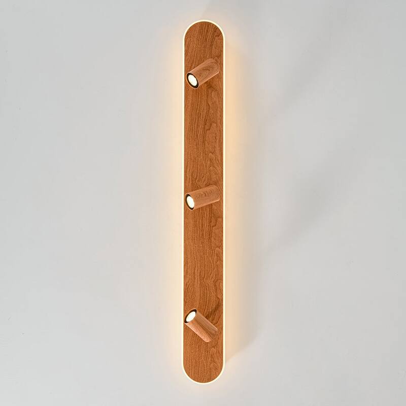 Farmhouse Wood LED Oval Linear Adjustable Spotlight Flush Mount