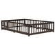 preview thumbnail 112 of 173, Toddler Floor Bed with Fence and Door, Montessori Platform Floorbed with Safety Guardrails for Children Boys Girls Kids Playroom