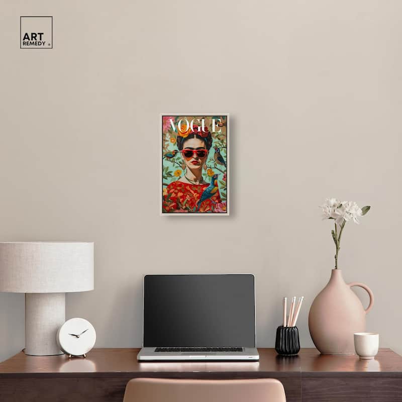 Birds and Icon Floral Canvas by Art Remedy