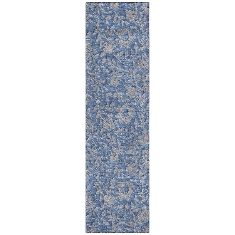 Machine Washable Indoor/ Outdoor Chantille Floral Rug