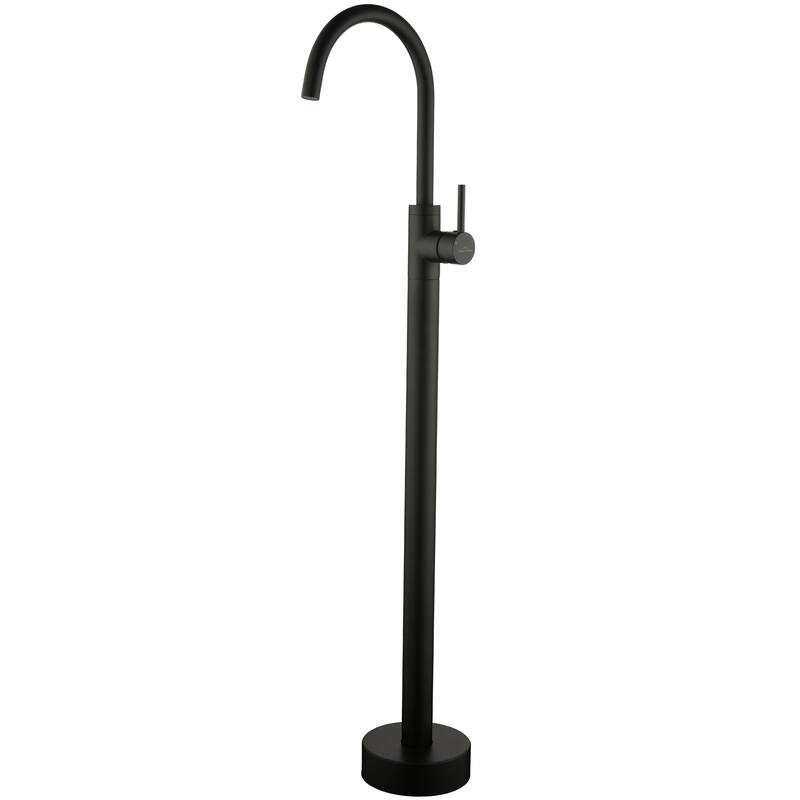 Freestanding Floor Mount Bath Tub Filler - Matte Black